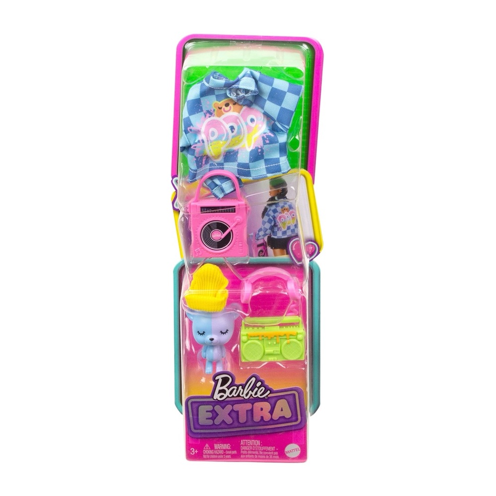 NWT Barbie Fashion Pack with Pet Bear, Denim Jacket and Music Accessories
